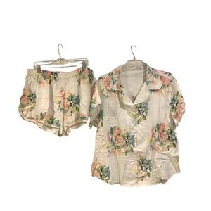 NWOT White Floral Bridal Bridesmaid‎ Coquette Cottage PJ Pajama Set with Shorts